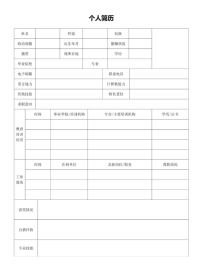 朴素简历模板有照片单页空白表格简历模板